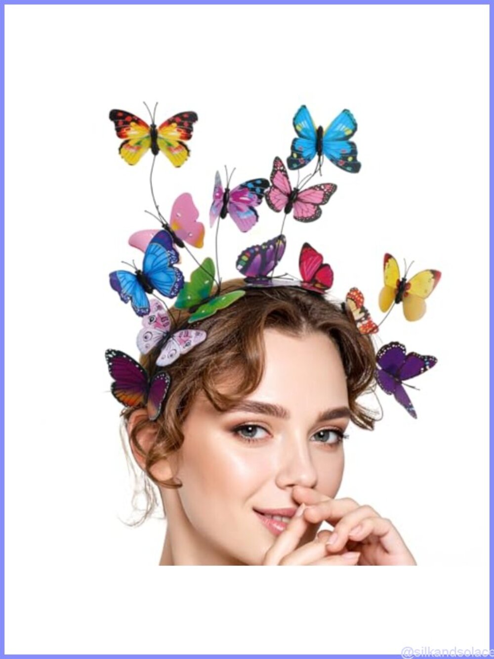 Adjustable Butterfly Fascinator Headband Plastic Pull-On Hair Accessory